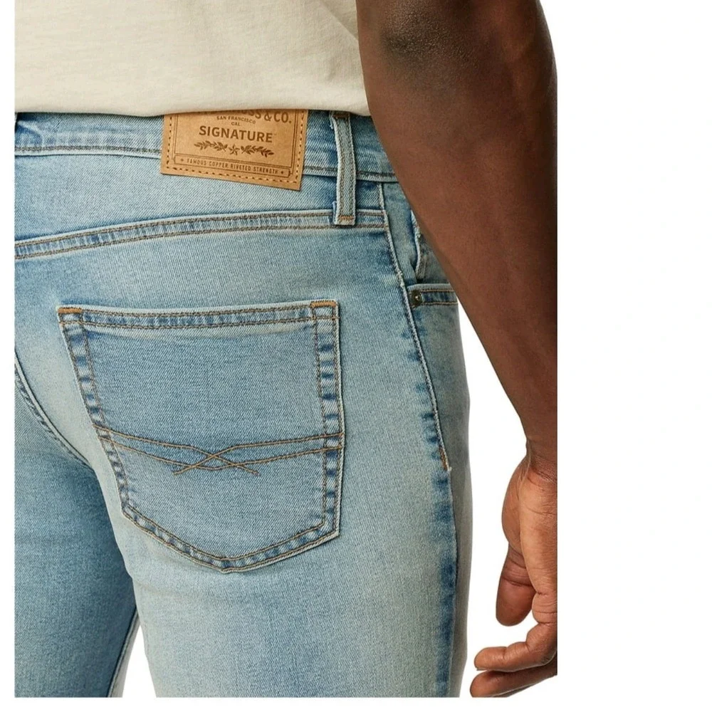 Levi Strauss Signature Men's Slim Fit Flex Jeans 30x32 Light Wash New NWT
